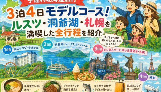 子連れ北海道旅行3泊4日モデルコース！ルスツ・洞爺湖・札幌を満喫した全行程を紹介