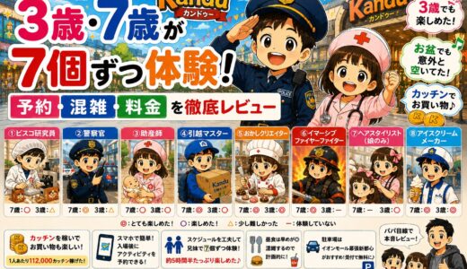 【カンドゥー幕張】3歳・7歳でも楽しめる？7個ずつ体験してわかった感想・予約方法・料金